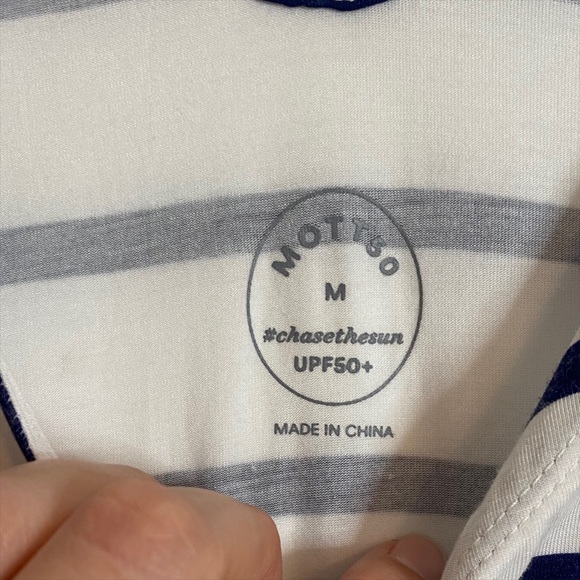 Mott 50 UPF 50+ Navy And White Striped Beach Jumpsuit - Picture 3 of 6